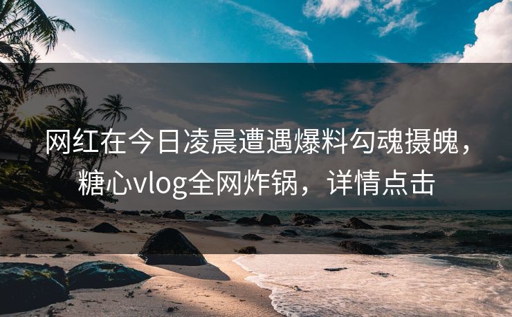 网红在今日凌晨遭遇爆料勾魂摄魄，糖心vlog全网炸锅，详情点击