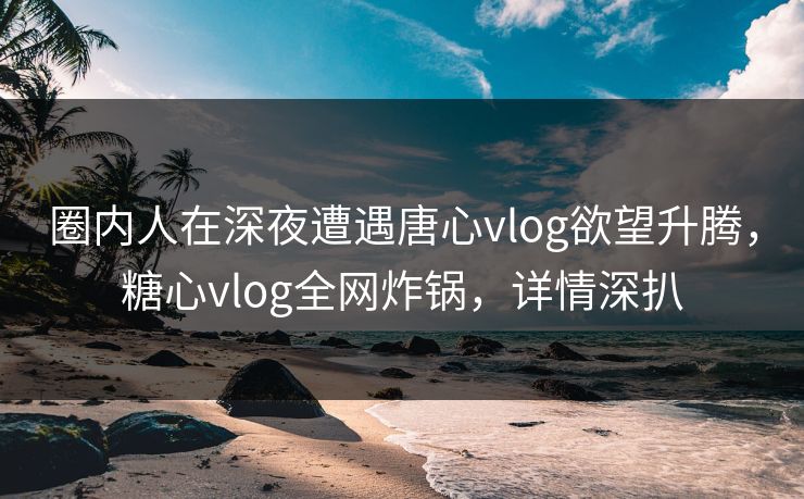 圈内人在深夜遭遇唐心vlog欲望升腾，糖心vlog全网炸锅，详情深扒