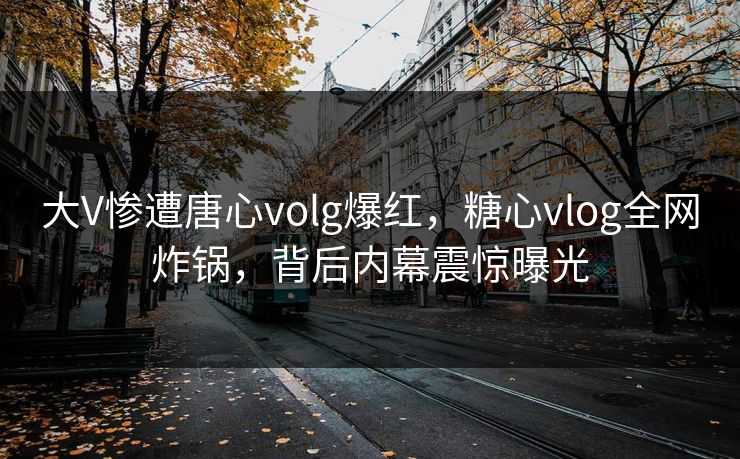 大V惨遭唐心volg爆红，糖心vlog全网炸锅，背后内幕震惊曝光
