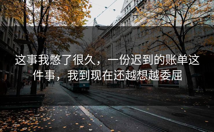 这事我憋了很久，一份迟到的账单这件事，我到现在还越想越委屈