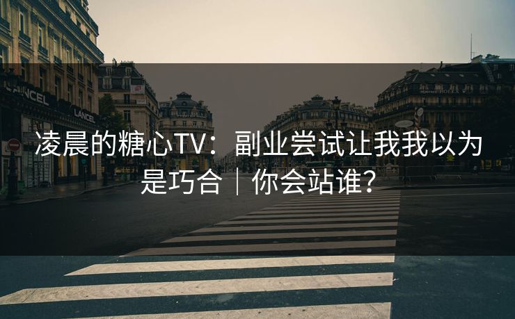 凌晨的糖心TV：副业尝试让我我以为是巧合｜你会站谁？
